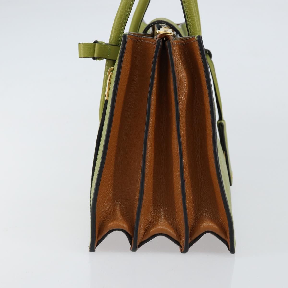 Miu Miu Madras Convertible Compartment Tote Leather, GREEN, LEATHER, Handbag