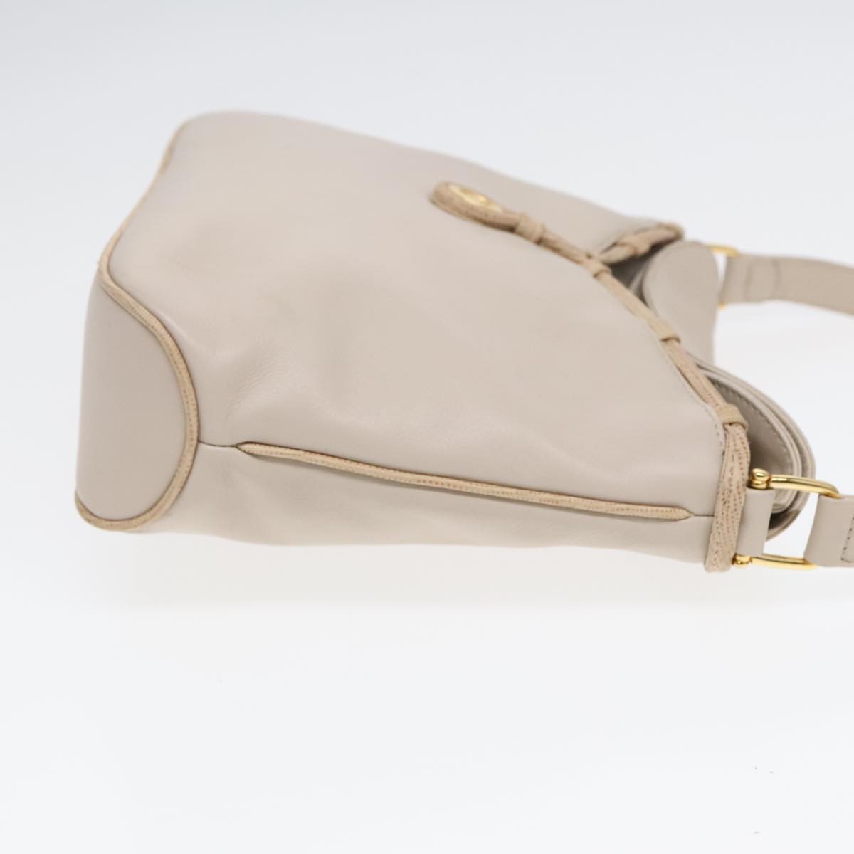 Celine Vintage Shoulder Bag Leather, Beige, Leather, Shoulder Bag