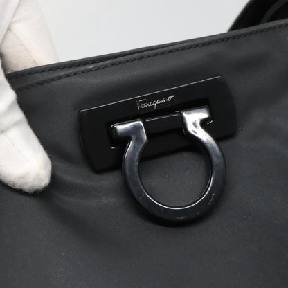 Salvatore Ferragamo Gancini Tote Nylon, BLACK, NYLON, Tote bag
