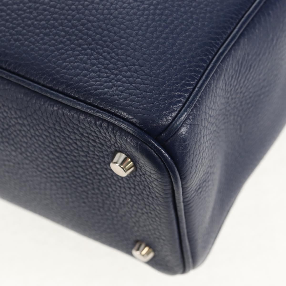 Christian Dior Diorissimo Tote Pebbled Leather, NAVY, LEATHER, Tote bag