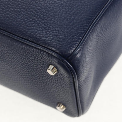 Christian Dior Diorissimo Tote Pebbled Leather, NAVY, LEATHER, Tote bag