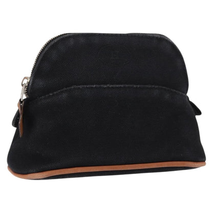 Hermes Bolide Travel Pouch Canvas, BLACK, CANVAS, Clutche & pouche