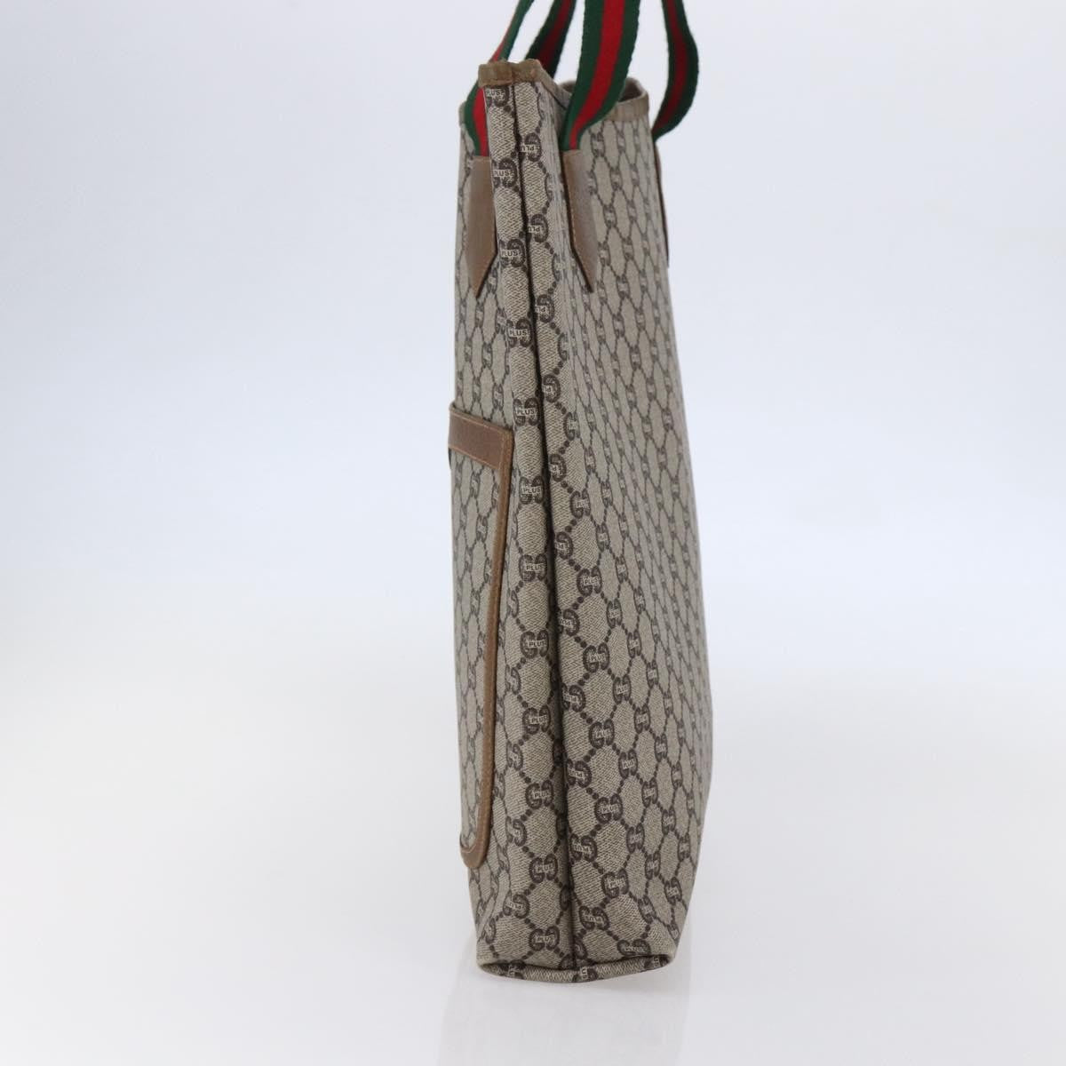 Gucci Vintage Web Strap Tote GG Coated Canvas, BEIGE, CANVAS, Tote bag