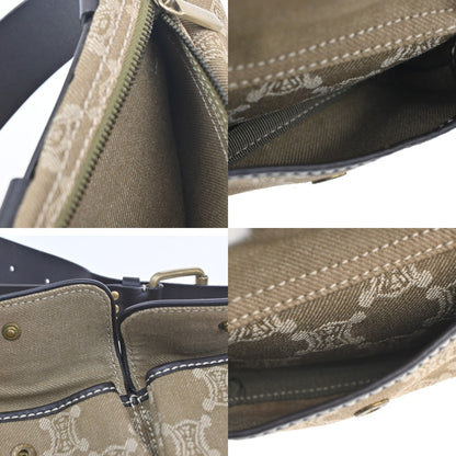 Celine Bum Bag Canvas with Leather, BROWN, CANVAS, Clutche & pouche