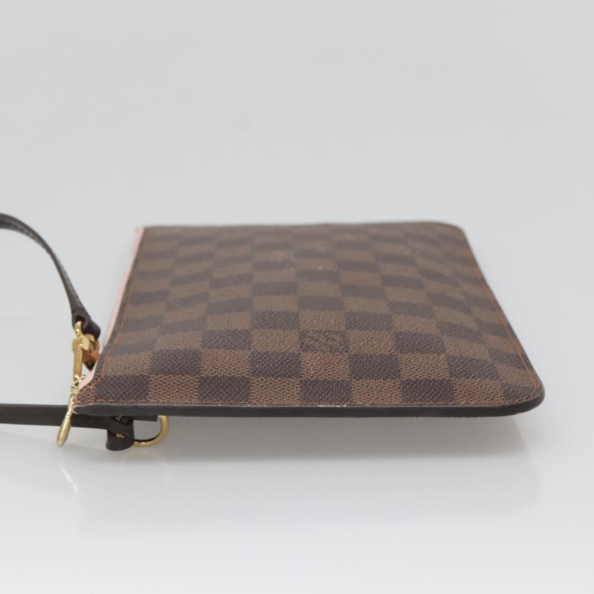 Louis Vuitton Neverfull Pochette Damier, BROWN, CANVAS, Tote bag