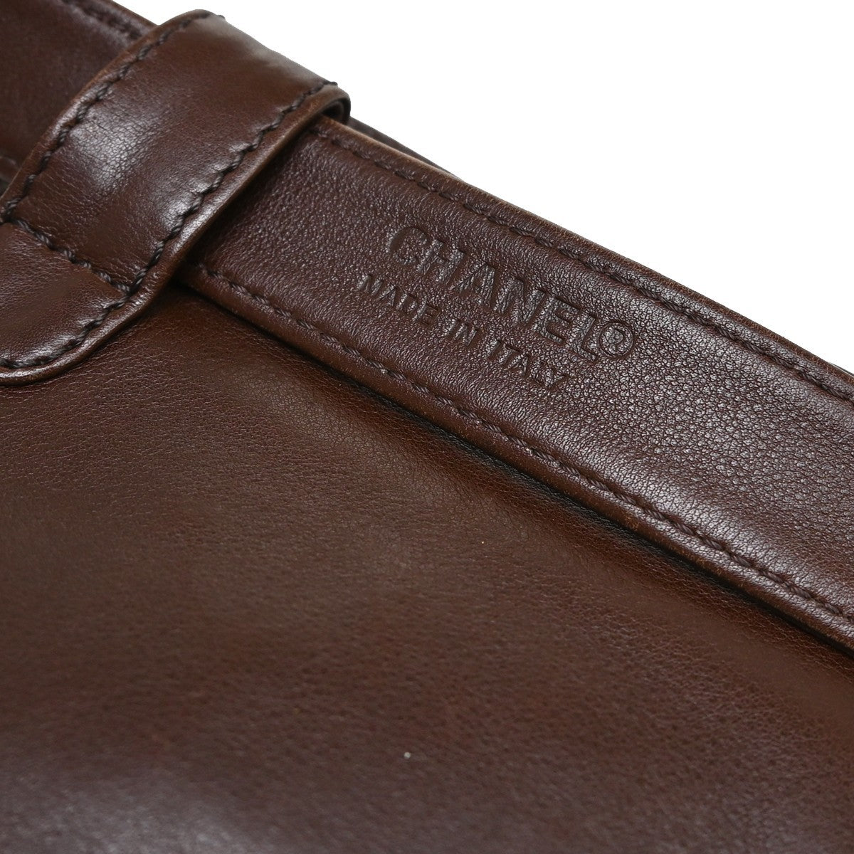 Chanel Vintage Front Pocket Waist Bag Leather, Brown, Leather, Clutch