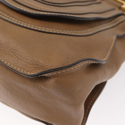 Chloe Marcie Satchel Leather, BEIGE, LEATHER, Handbag