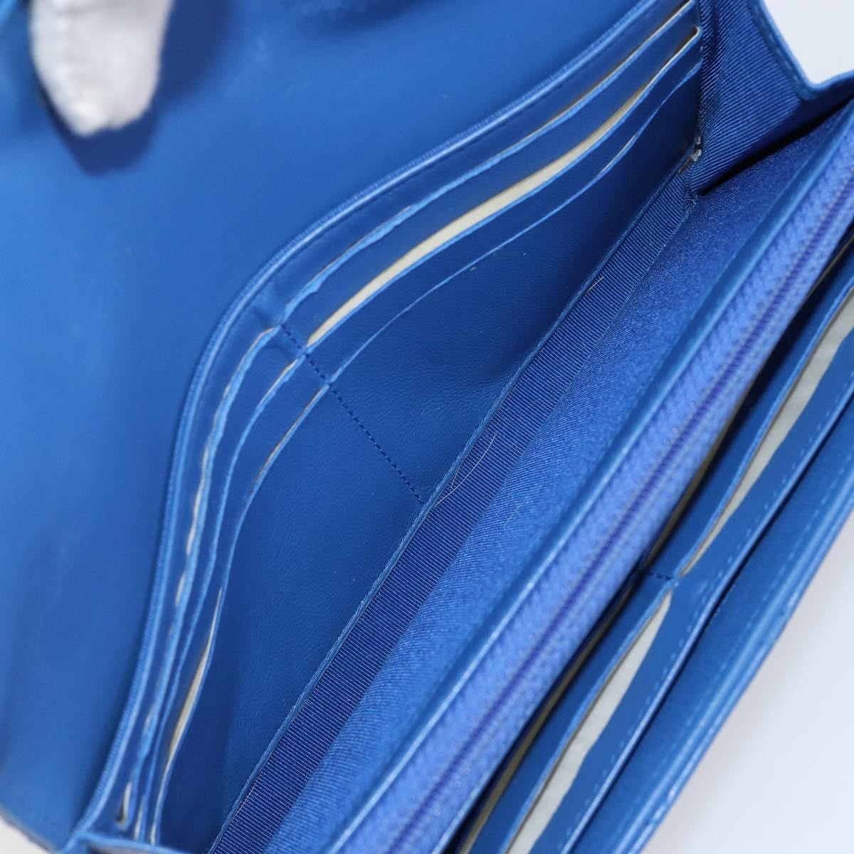 Chanel CC Gusset Classic Flap Wallet Quilted Lambskin, BLUE, LEATHER, Wallets