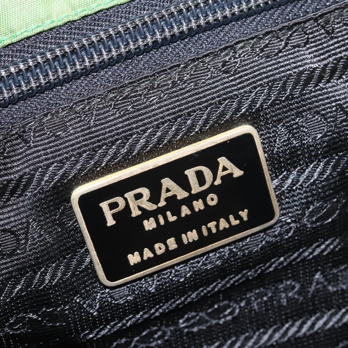 Prada Metal Handles Tote Tessuto, GREEN, NYLON, Tote bag
