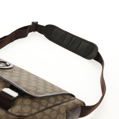 Gucci Interlocking G Messenger Bag GG Coated Canvas, BROWN, PVC, Crossbody bag
