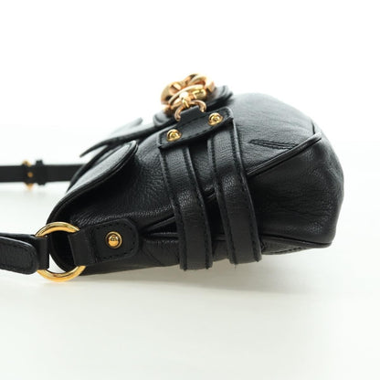 Gucci Horsebit Shoulder Bag GG Canvas and Leather, Black, Leather, Shoulder Bag