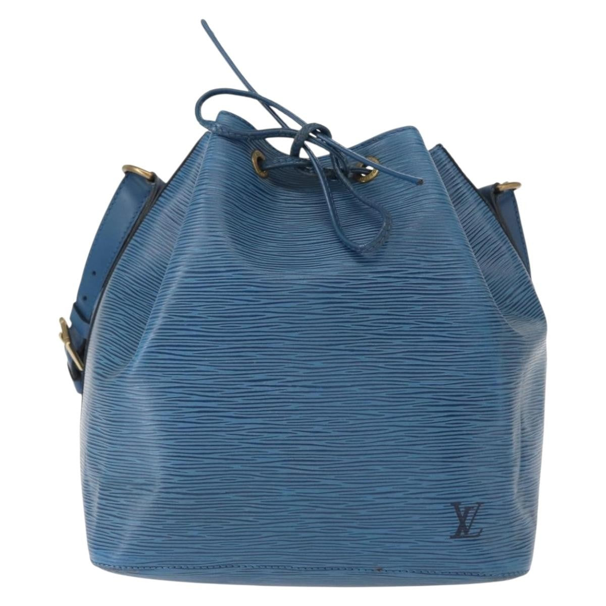 Louis Vuitton Petit Noe Handbag Epi Leather, BLUE, LEATHER, Shoulder bag