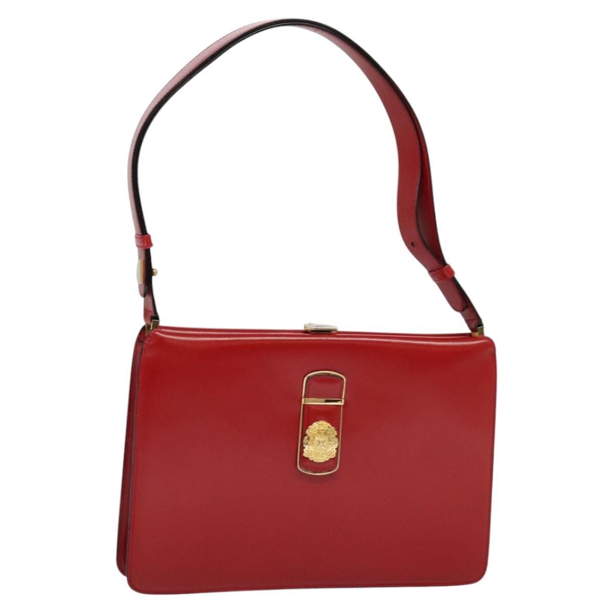 Celine Shoulder Bag Leather, RED, LEATHER, Shoulder bag