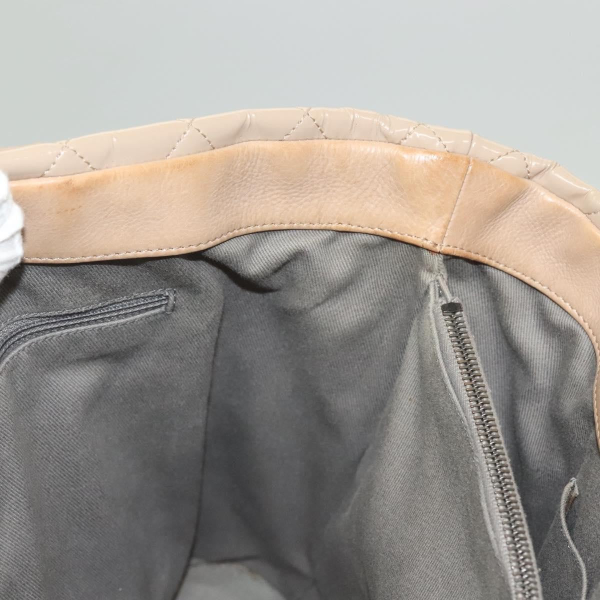 Chanel Quilted Boy Tote Quilted Aged Glazed Aged Calfskin, BEIGE, PATENT_LEATHER, Tote bag