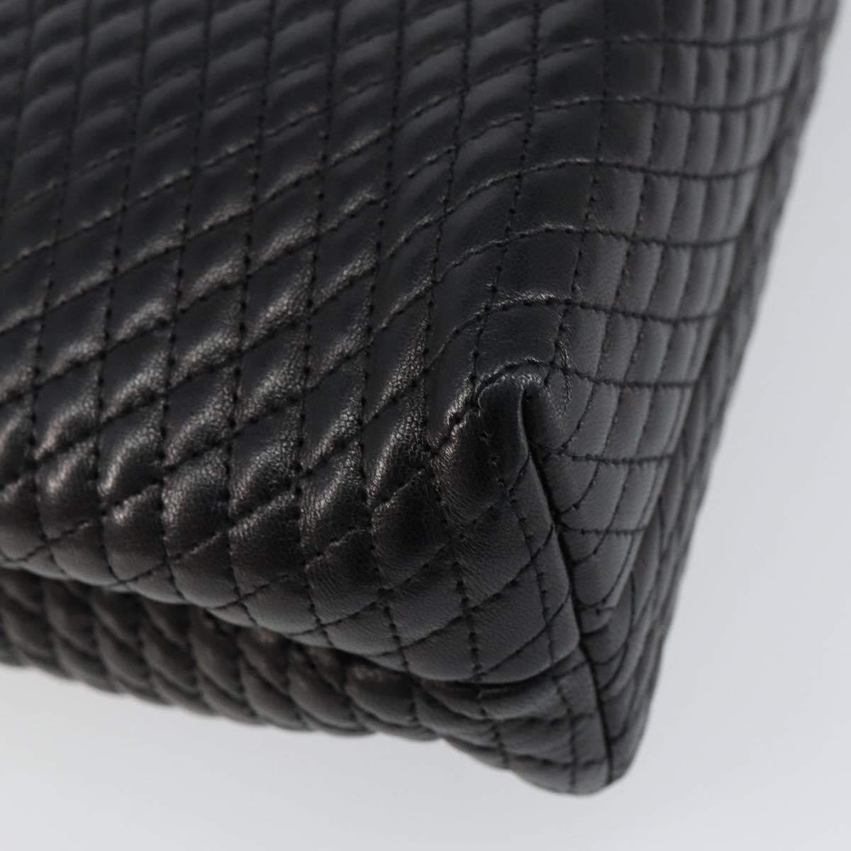 Bally Vintage Handbag Quilted Leather, BLACK, LEATHER, Handbag