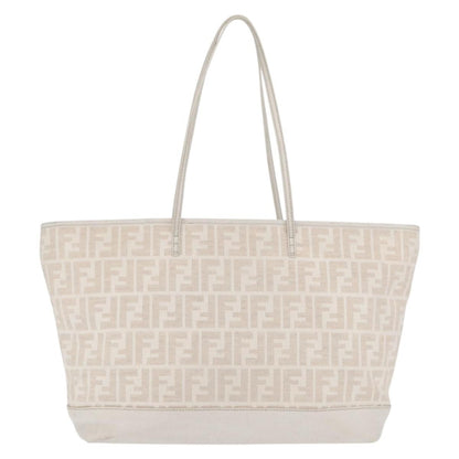 Fendi Roll Tote Zucca Canvas and Leather, BEIGE, CANVAS, Tote bag