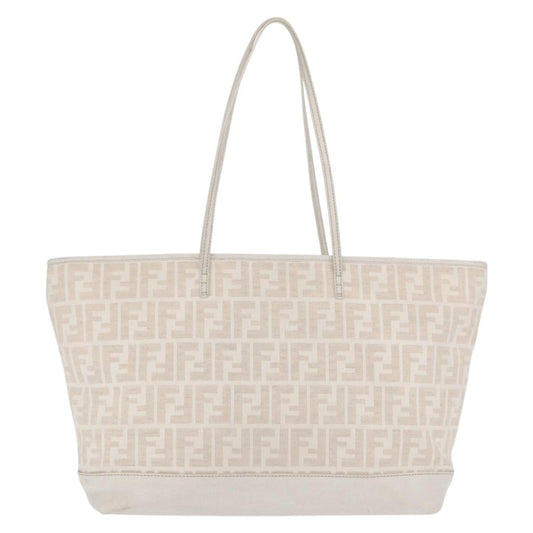 Fendi Roll Tote Zucca Canvas and Leather, BEIGE, CANVAS, Tote bag