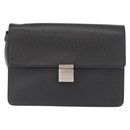Louis Vuitton Selenga Pochette Taiga Leather, GRAY, LEATHER, Clutche & pouche