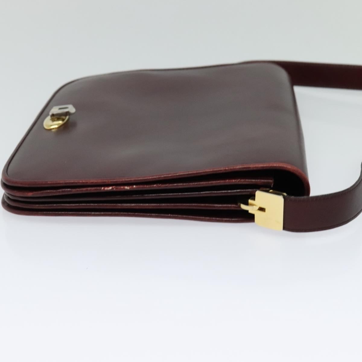 Bally Vintage Shoulder Bag Leather, Burgundy, Leather, Shoulder Bag