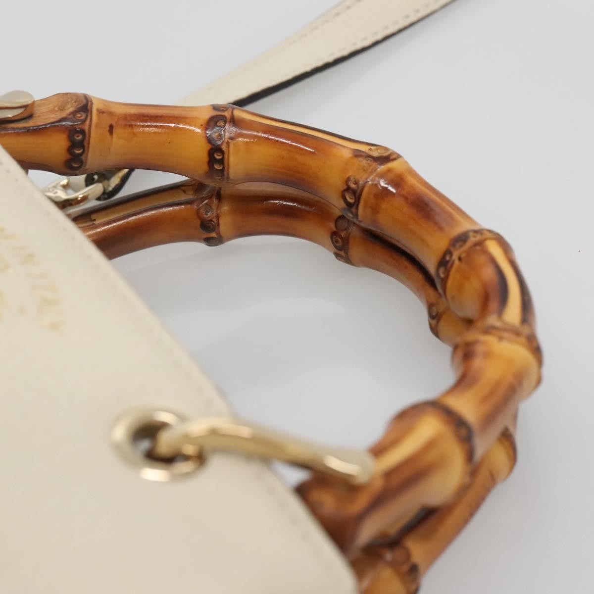 Gucci Bamboo shopper bag Leather, WHITE, LEATHER, Handbag
