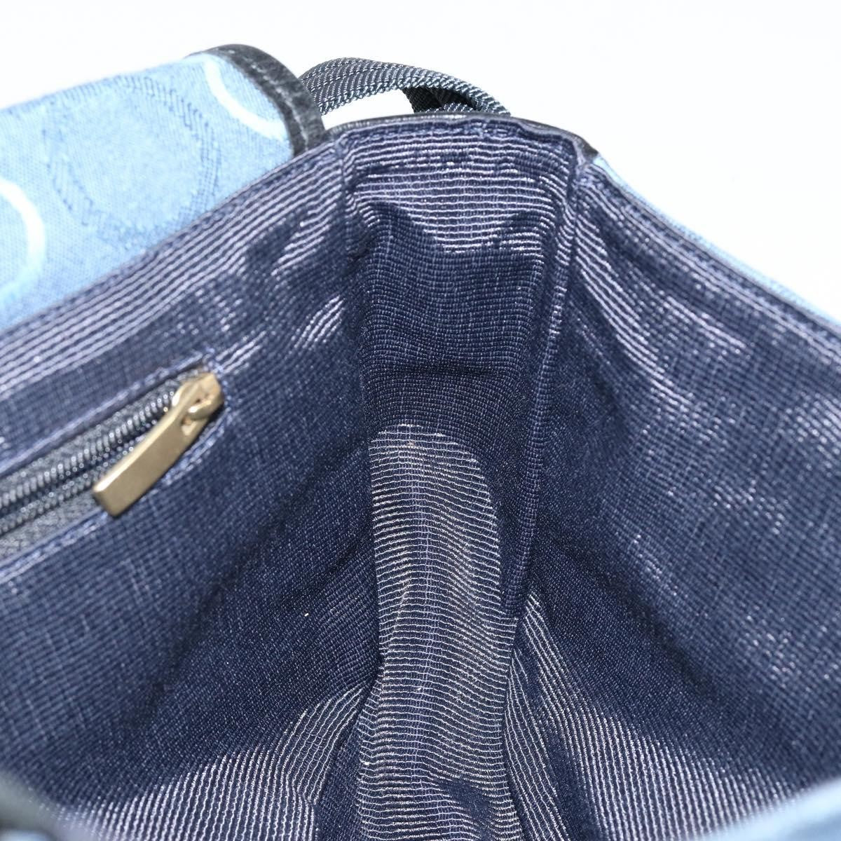 Salvatore Ferragamo Gancini Shoulder Bag Canvas, NAVY, CANVAS, Shoulder bag