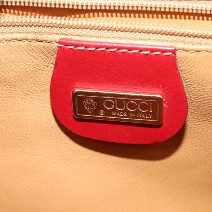 Gucci Vintage Bamboo Shoulder Bag Leather, RED, LEATHER, Shoulder bag