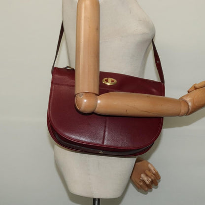 Christian Dior CD Shoulder bag Leather, BURGUNDY, LEATHER, Shoulder bag