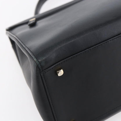 Salvatore Ferragamo Gancini handbag Leather, BLACK, LEATHER, Handbag