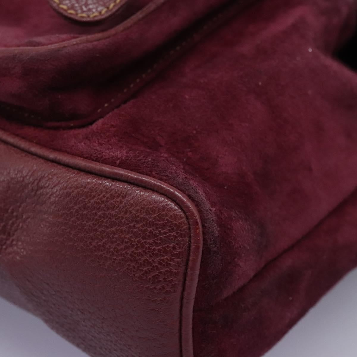 Gucci Vintage Bamboo Backpack Suede, PURPLE, SUEDE, Backpack