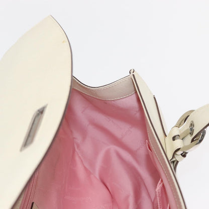 Salvatore Ferragamo Gancini Shoulder Bag Leather, WHITE, LEATHER, Shoulder bag