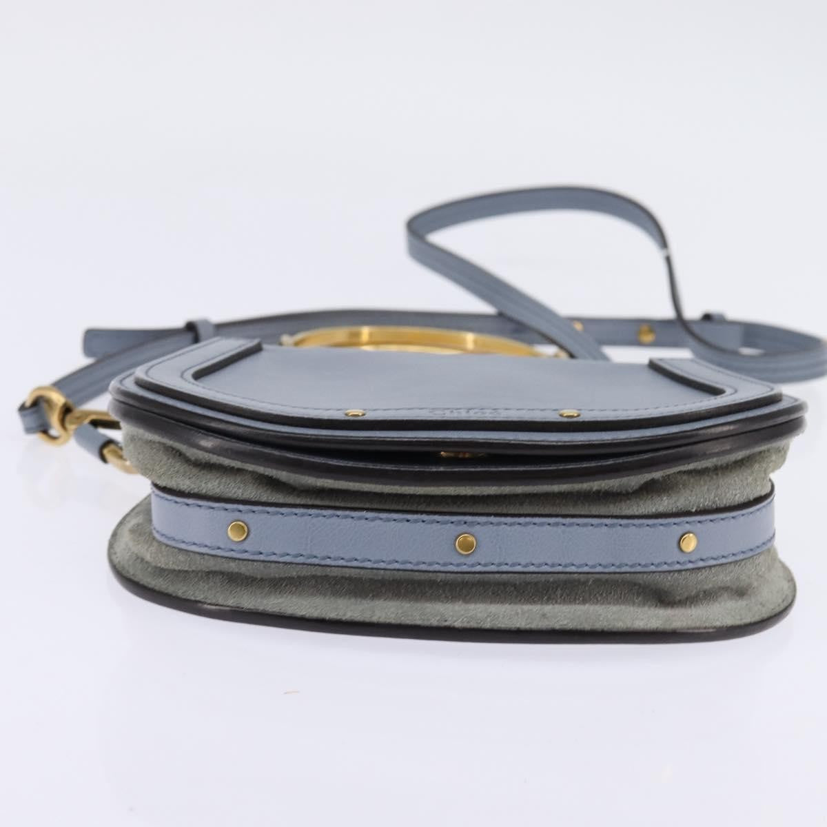 Chloe Nile Crossbody Bag Leather, BLUE, LEATHER, Crossbody bag