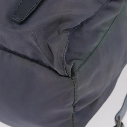 Prada Vela Double Front Pocket Backpack Tessuto with Saffiano Leather, BLUE, NYLON, Backpack