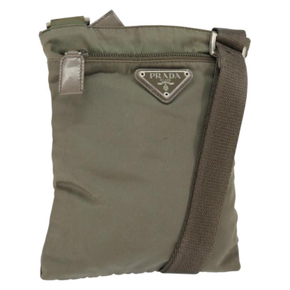 Prada Front Pocket Messenger Bag Tessuto, KHAKI, NYLON, Shoulder bag