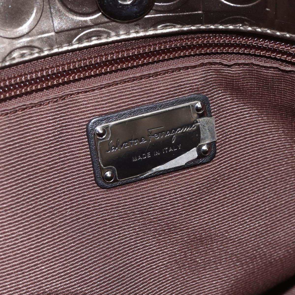 Salvatore Ferragamo Gancini Tote Patent leather, GOLD, PATENT_LEATHER, Tote bag