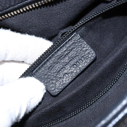 Salvatore Ferragamo Gancini handbag Leather, BLACK, LEATHER, Handbag