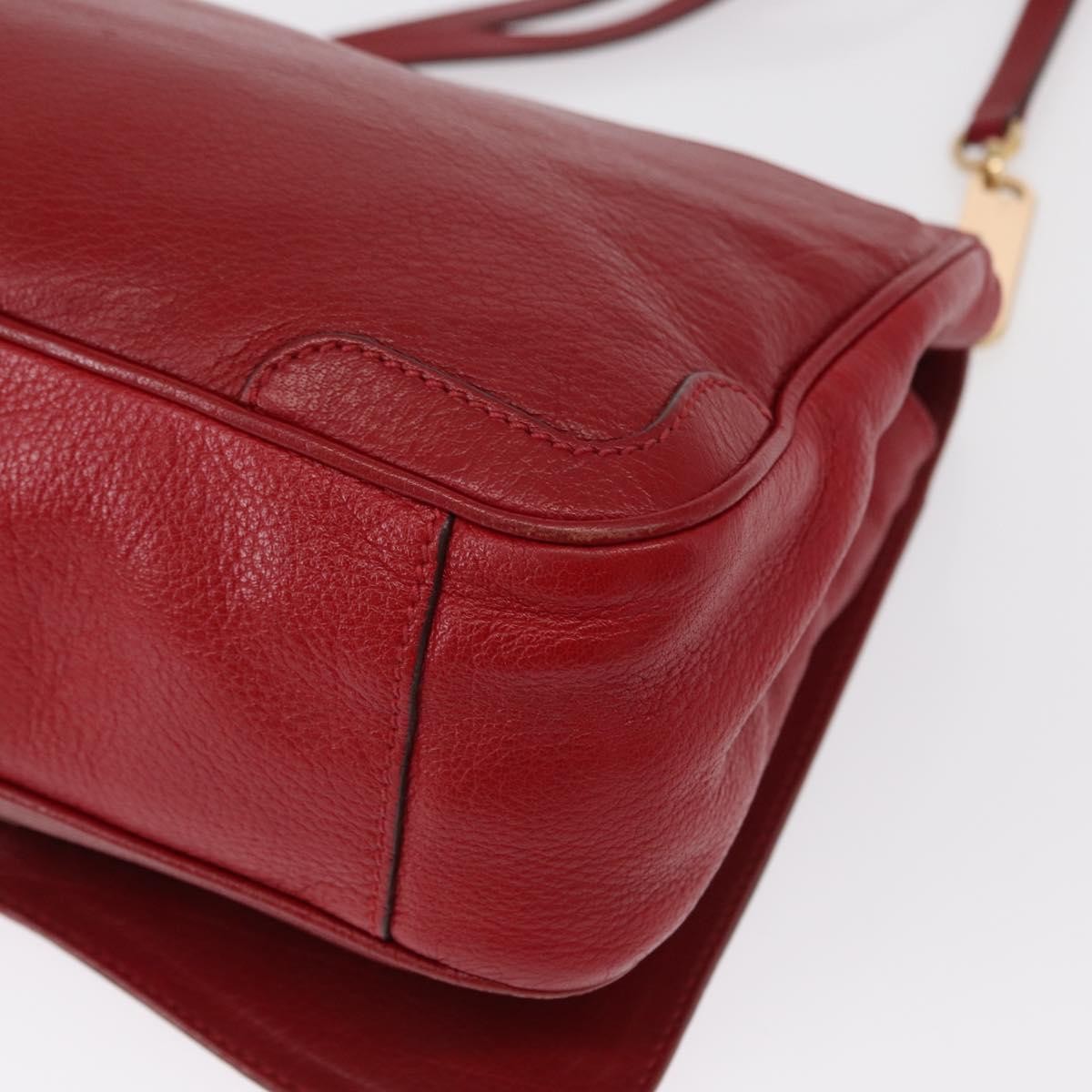 Salvatore Ferragamo Gancini Shoulder Bag Leather, RED, LEATHER, Shoulder bag