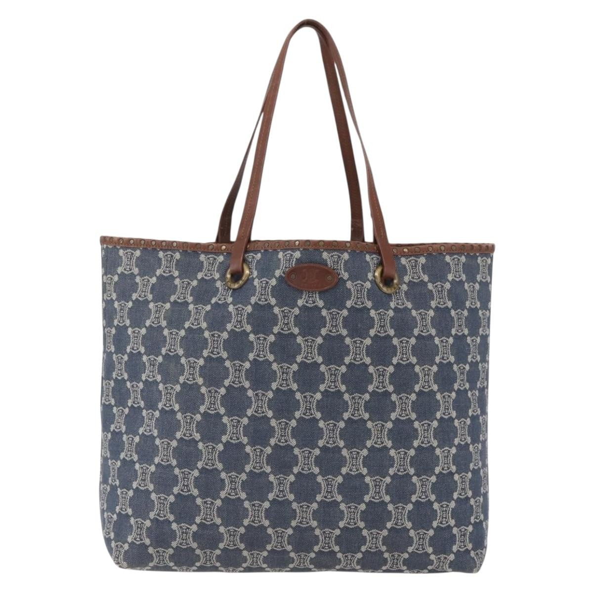 Celine Vintage Macadam Tote bag Canvas, BLUE, CANVAS, Tote bag