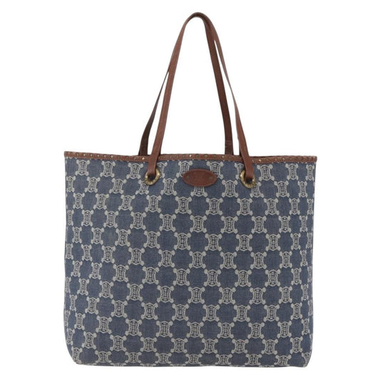 Celine Vintage Macadam Tote bag Canvas, BLUE, CANVAS, Tote bag