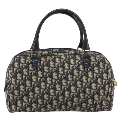 Christian Dior Vintage Trotter Boston Bag Diorissimo Canvas, NAVY, CANVAS, Handbag