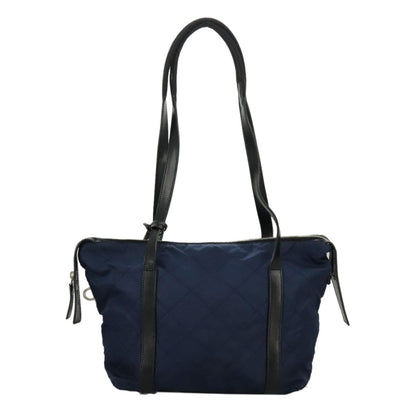 Prada Chain Shoulder Bag Quilted Tessuto, NAVY, NYLON, Shoulder bag