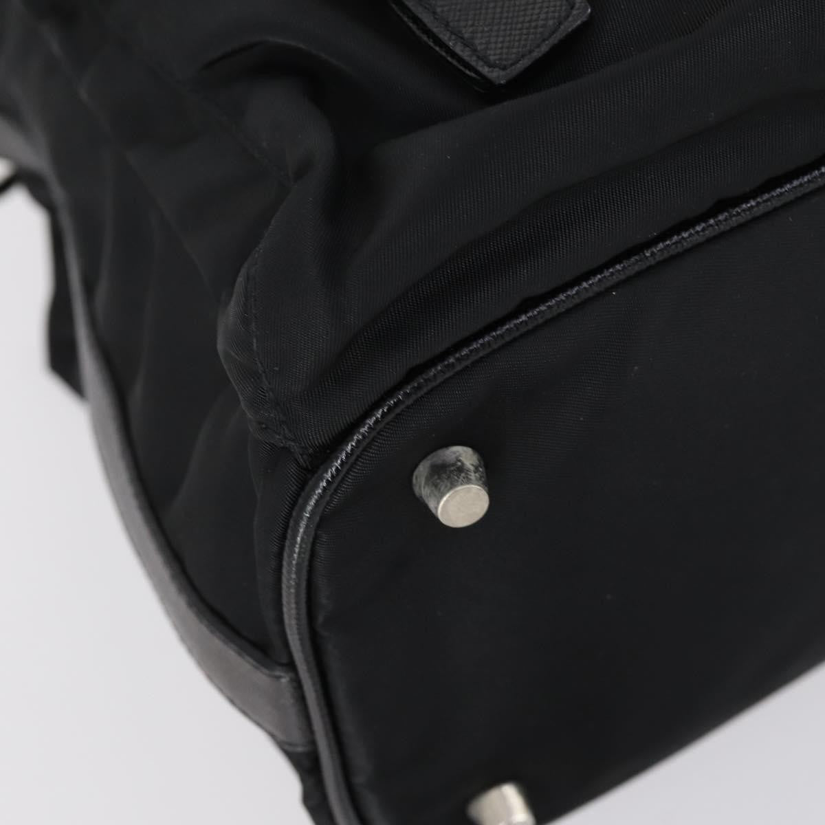 Prada Double Pocket Shoulder Bag Tessuto, BLACK, NYLON, Shoulder bag