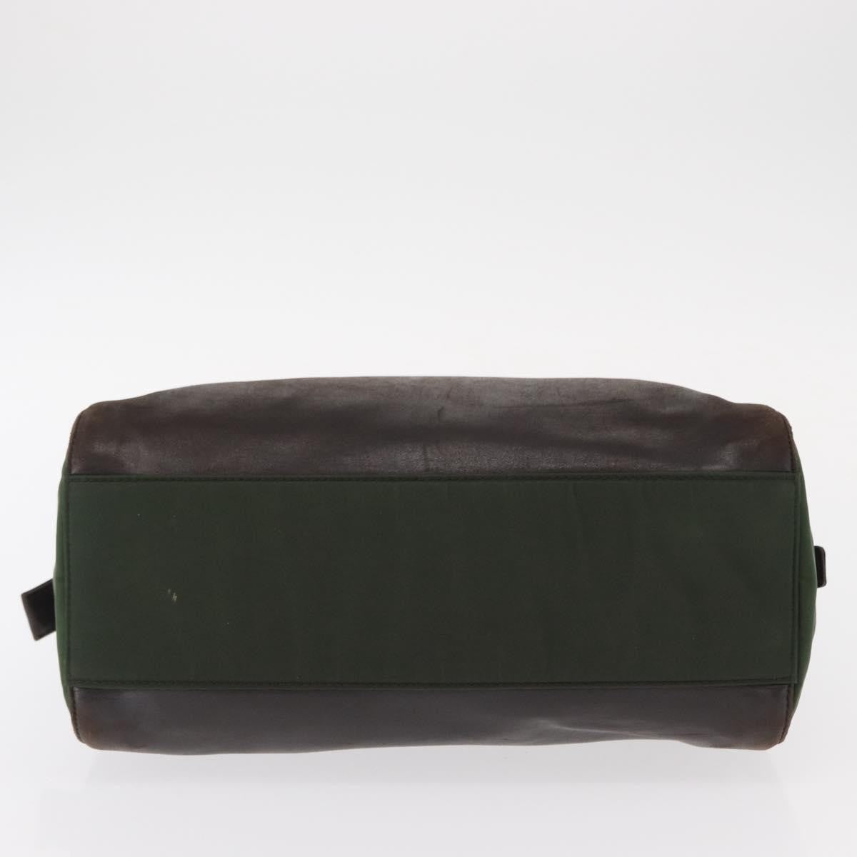 Prada Vintage Tote Tessuto with Leather, BROWN, NYLON, Tote bag