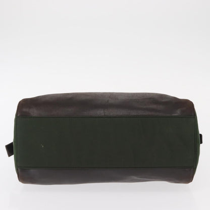 Prada Vintage Tote Tessuto with Leather, BROWN, NYLON, Tote bag