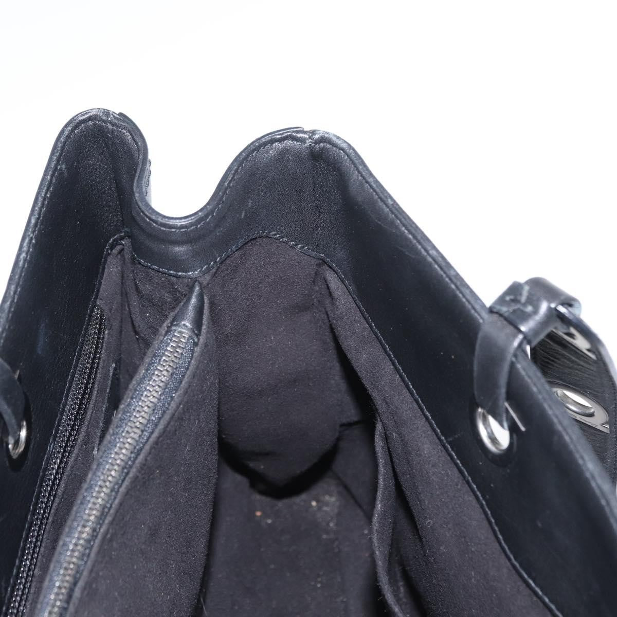 Salvatore Ferragamo Gancini Tote Leather, BLACK, LEATHER, Tote bag