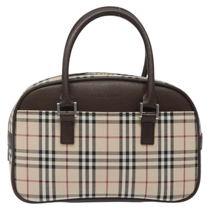 Burberry Nova Check Bowling Bag Canvas, BEIGE, CANVAS, Travel bag