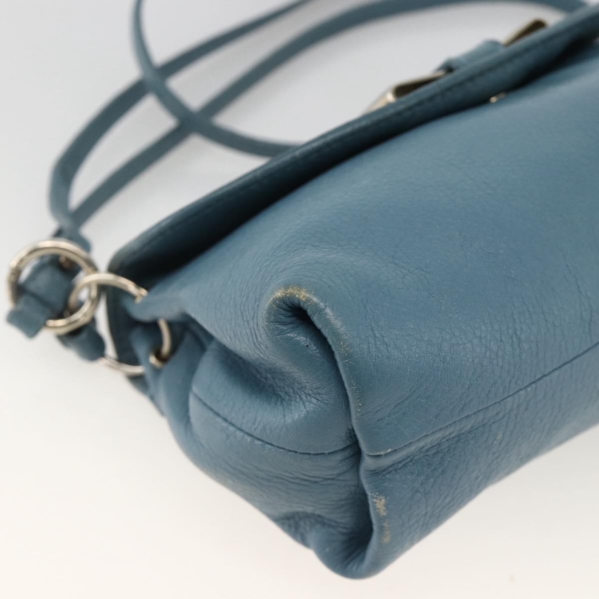 Chloe Lily Handbag Leather, Blue, Leather, Handbag