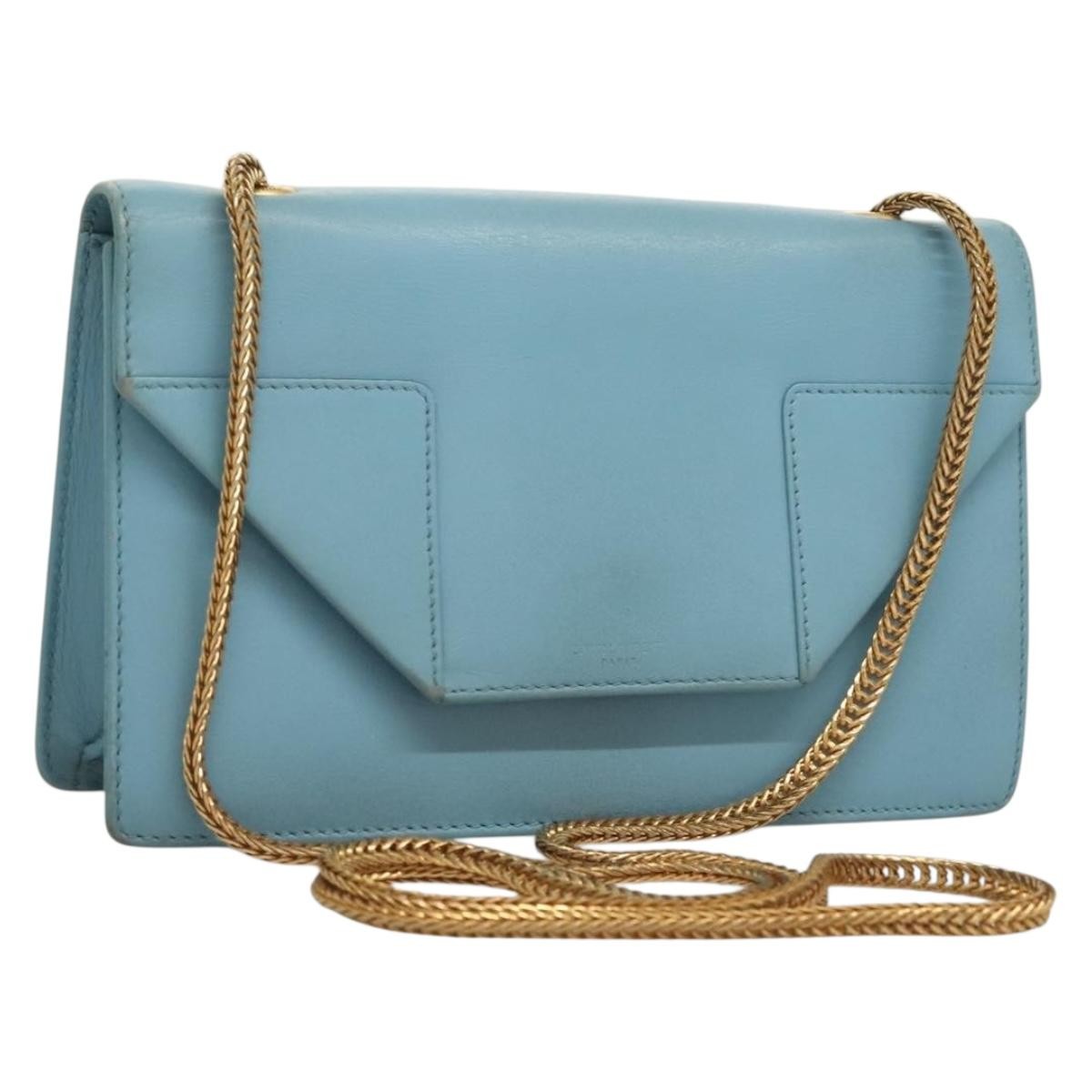 Saint Laurent Betty Bag Leather, BLUE, LEATHER, Shoulder bag