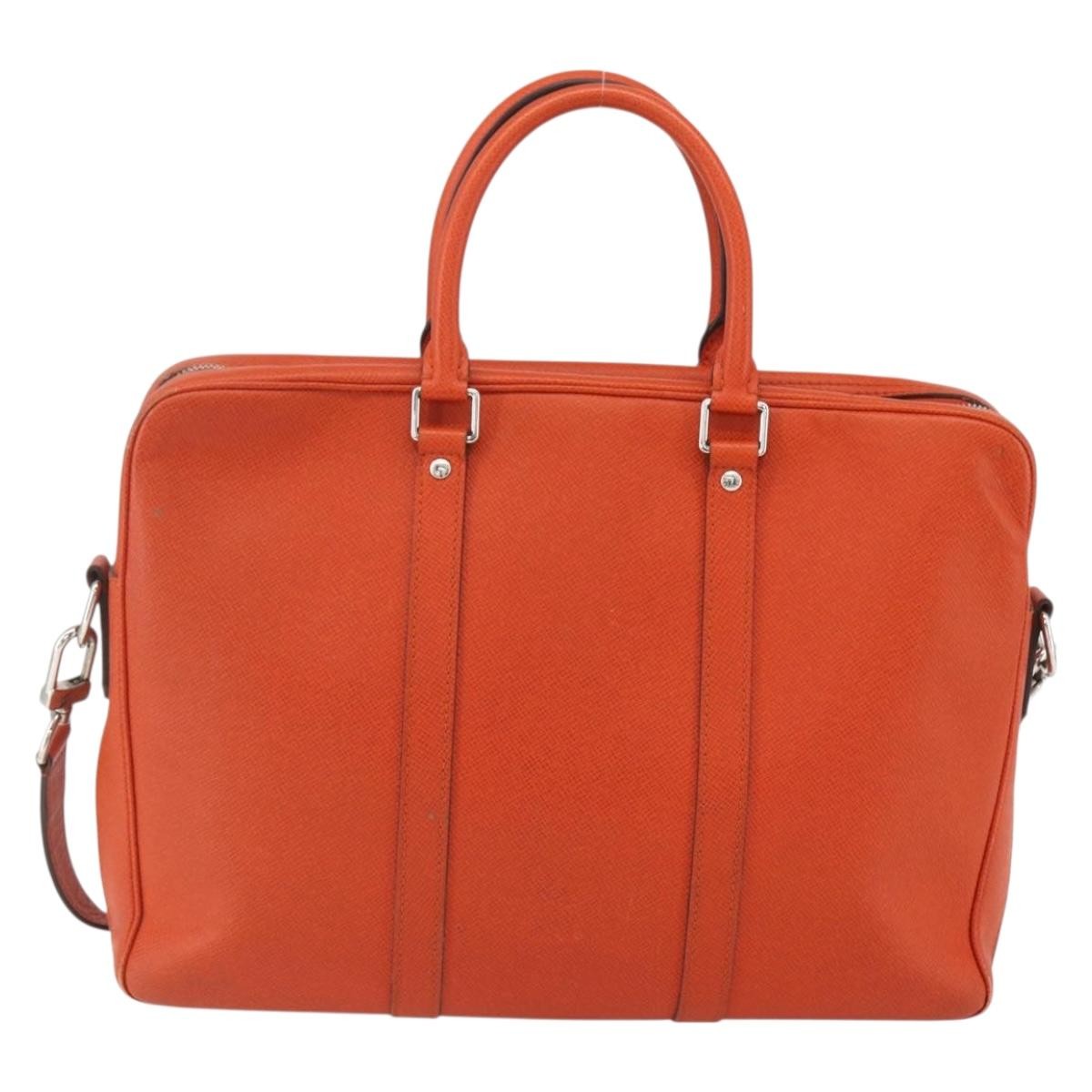 Louis Vuitton Porte-Documents Voyage Briefcase Taiga Leather, ORANGE, LEATHER, Briefcase