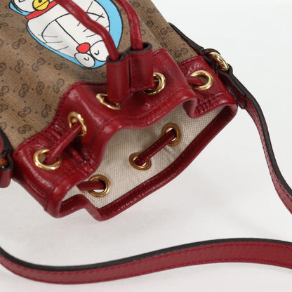 Gucci Doraemon Bucket Bag Printed Mini GG Coated Canvas, BEIGE, PVC, Handbag