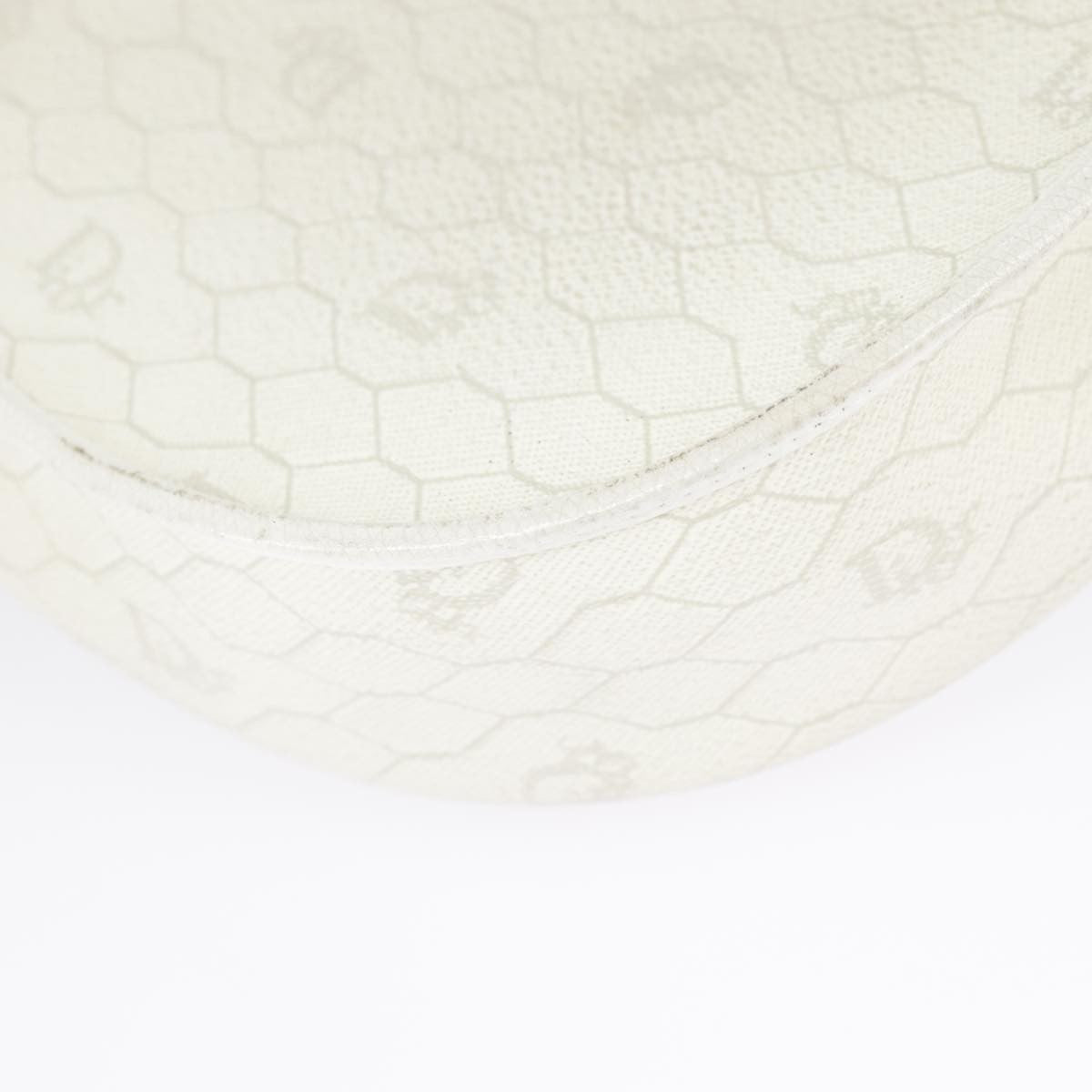 Christian Dior Vintage Honeycomb Shoulder Bag Canvas, WHITE, CANVAS, Shoulder bag